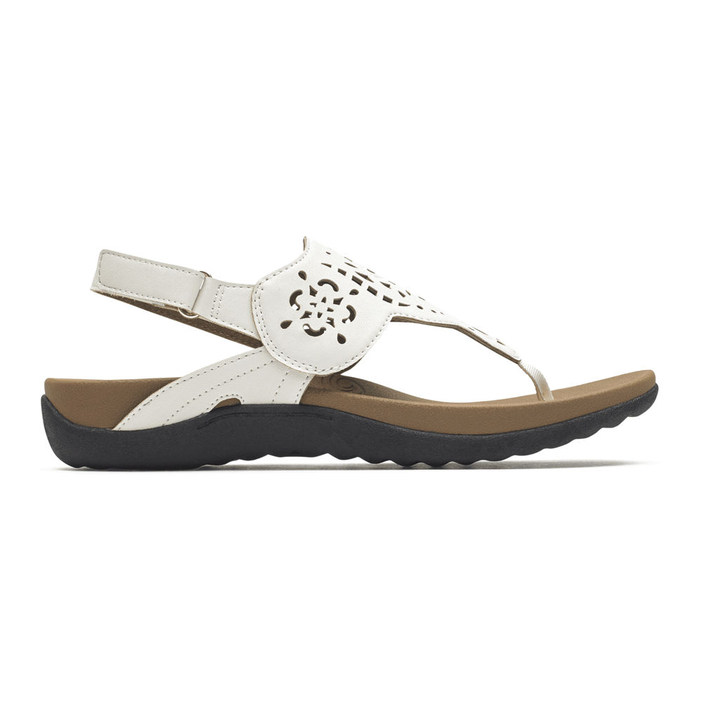 Sandálias Rockport Mulher Branco - Ridge Circle Cutout Thong - 76281ZREX